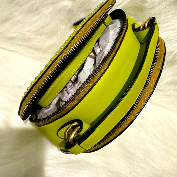 Spicy Lime Green Platform Sandals with Lime Green Fleur De Lis Crossbody - Picture 13 of 14